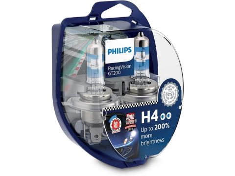 Set 2 Becuri auto PHILIPS Racing Vision GT200 H4 