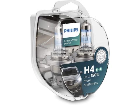 Set 2 Becuri auto PHILIPS X-treme Vision Pro 150 H4 