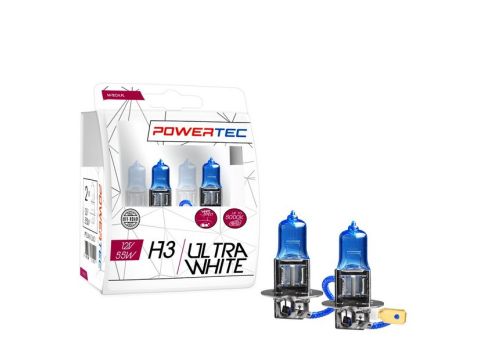 Set 2 bucati bec PowerTech Ultra WHITE H3 12V, 55W