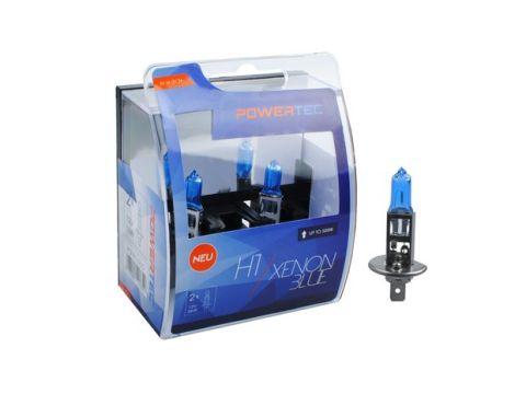 Set 2 bucati bec Powertec Xenon Blue H1 - bec Halogen 55W 12V