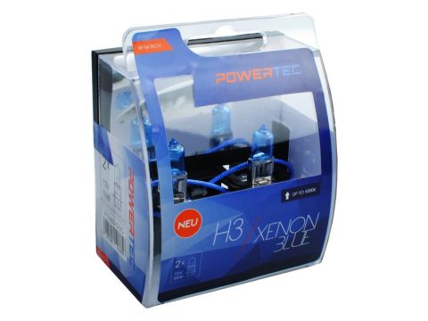 Set 2 bucati bec Powertec Xenon Blue H3 - bec Halogen 55W
