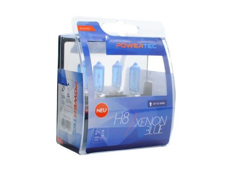 Set 2 bucati bec Powertec Xenon Blue H8 - bec Halogen 35W