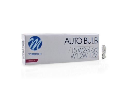 Set 10 bucati - Bec halogen M-TECH bulb W1.2W T5 W2x4.6d 1.2W 12V pentru bord
