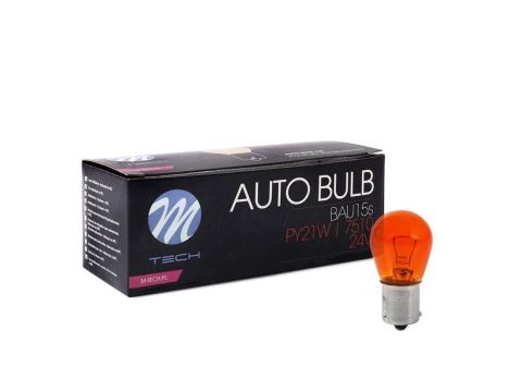 Set 10 bucati - Bec halogen PY21W BAU15S 21W 24V portocaliu
